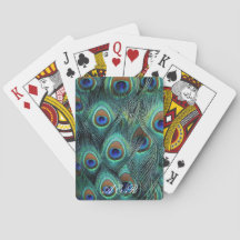 Cartes de jeu initiales personnalisées de plume de