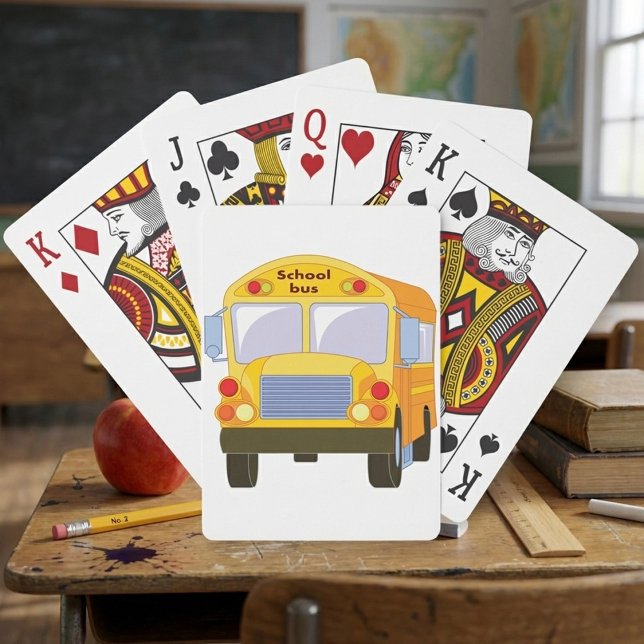 Jeu De Cartes Cartes de jeu jaunes d'autobus scolaire (Créateur téléchargé)
