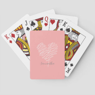 Jeu De Cartes Cartes de jeu minimaliste rose moderne d'art cardi