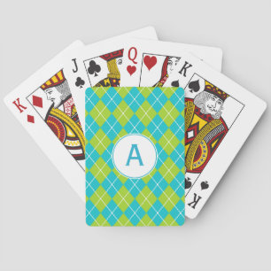 Jeu De Cartes Cartes de jeu Monogramme Turquoise