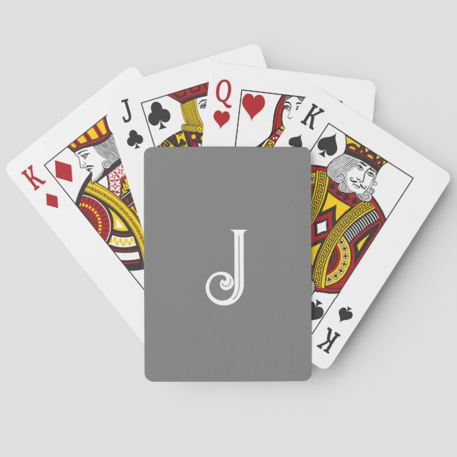 Jeu De Cartes Cartes de Jeu Monogrammes - Lettre "J" (dos)