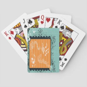Jeu De Cartes Cartes de jeu musicales vertes et oranges de