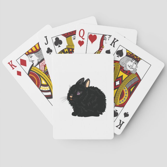 Jeu De Cartes Cartes de jeu noires de lapin (dos)