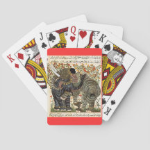 Cartes de jeu persanes d'éléphant