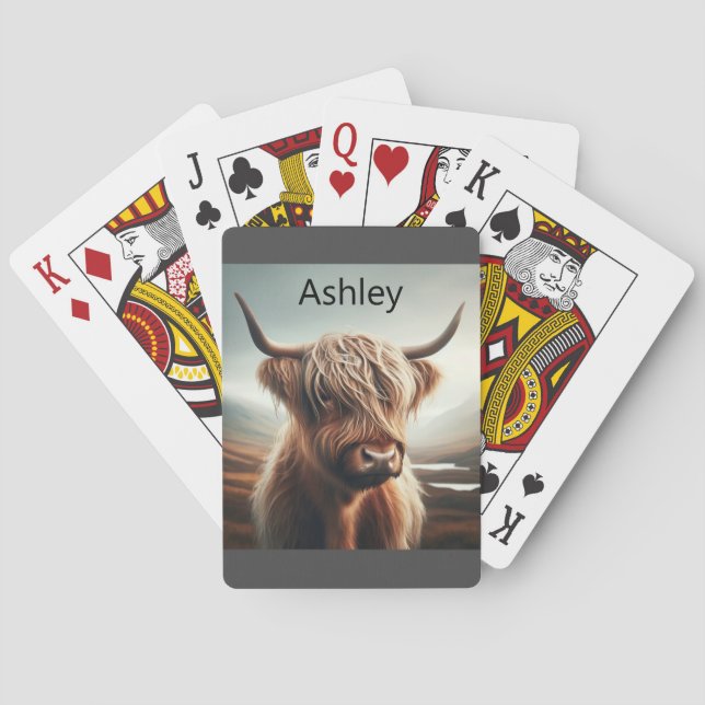 Jeu De Cartes Cartes de jeu personnalisables Highland Bull (dos)