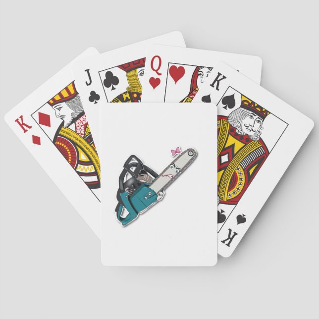 Jeu De Cartes Cartes de jeu personnalisées avec tronçonneuses (dos)