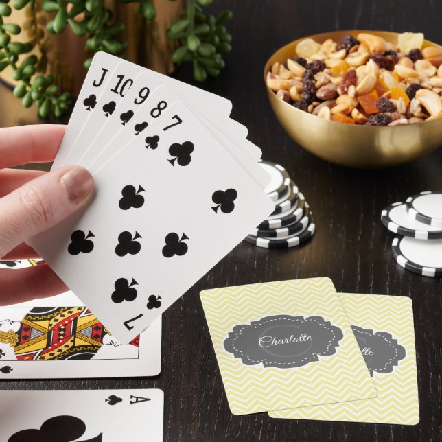 Jeu De Cartes Cartes de jeu personnalisées Chevron Jaune (In Situ)