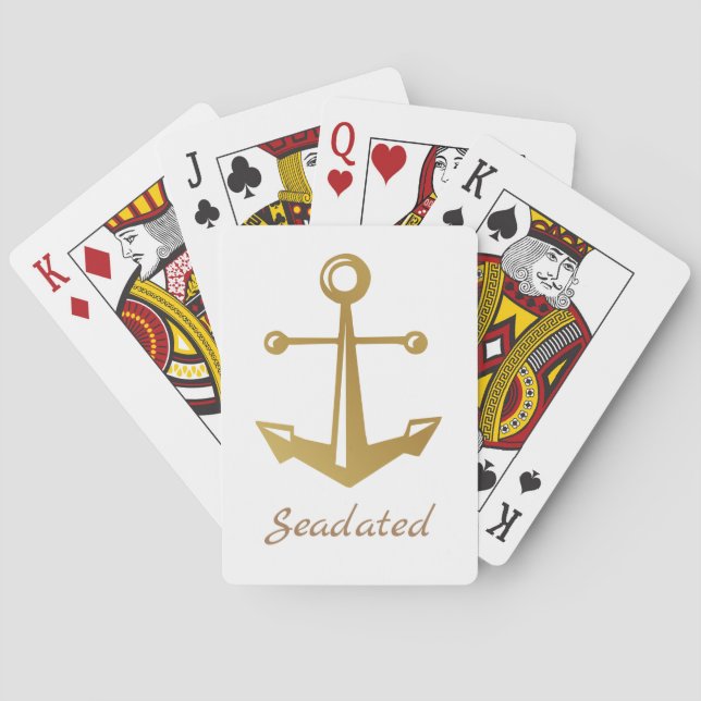 Jeu De Cartes Cartes de jeu personnalisées d'Ancre d'or (dos)