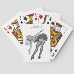 Jeu De Cartes Cartes de jeu personnalisées Vintage Pin-Up Beauté
