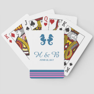 Jeu De Cartes Cartes de jeu pour hippocampe bleu rose
