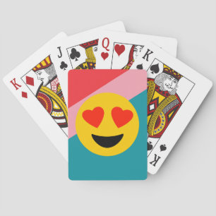 Jeu De Cartes Cartes de jeu rayées d'Emoji d'amour d'arrière -