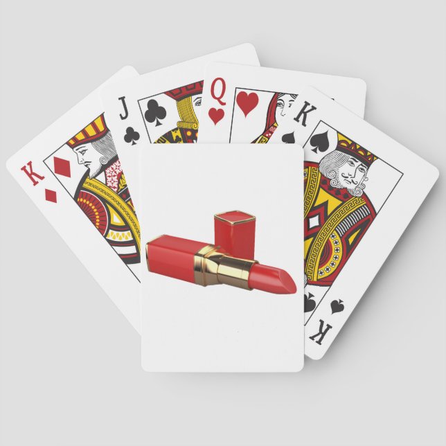 Jeu De Cartes Cartes de jeu rouges de rouge à lèvres (dos)