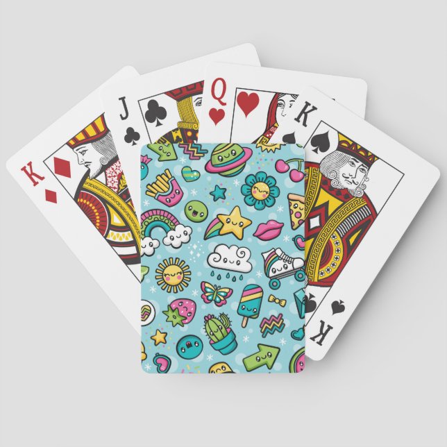 Jeu De Cartes Cartes de jeu totalement mignonnes de griffonnages (dos)