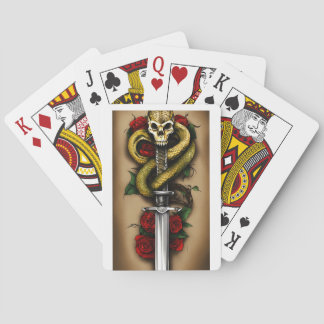 Jeu De Cartes Cartes De Jeu Traditionnelles Style Tatouage