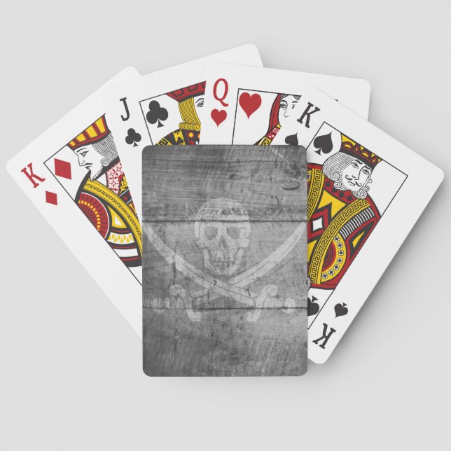 Jeu De Cartes Cartes de jeu, visages standard d'index - crâne (dos)