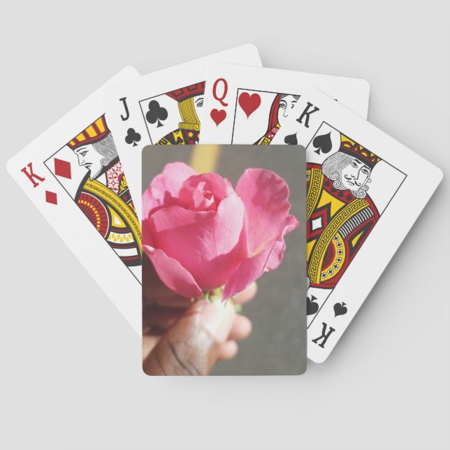 Jeu De Cartes Cartes de lecture à fleurs roses (dos)