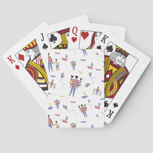 Jeu De Cartes Cartes de lecture de fêtes des pères (dos)