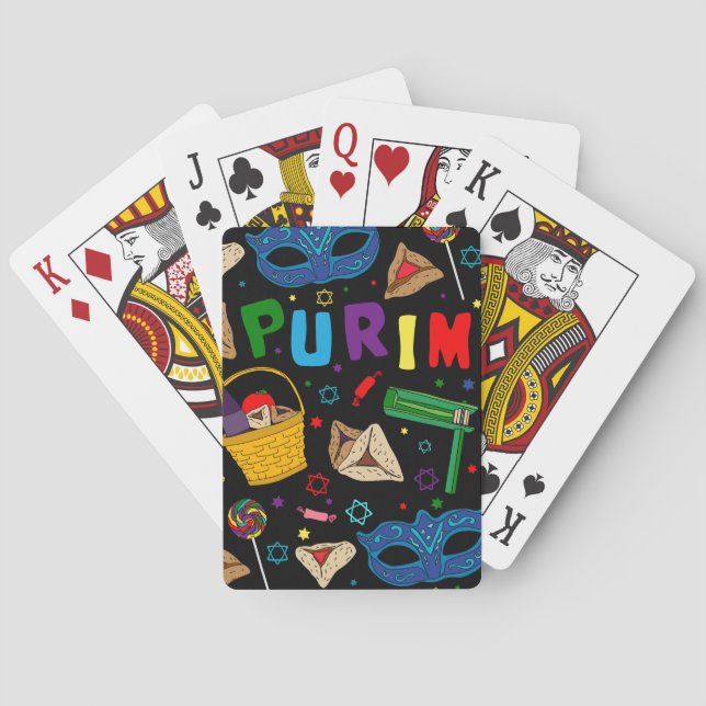 Jeu De Cartes Cartes de lecture de purim noir (dos)