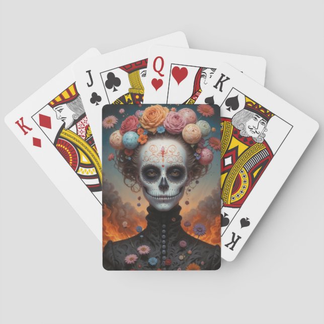 Jeu De Cartes Cartes de lecture du crâne de sucre (dos)