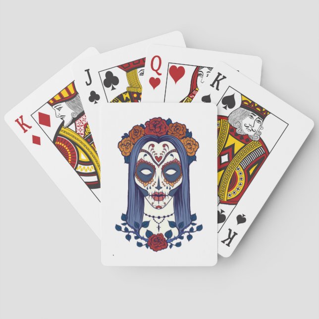 Jeu De Cartes Cartes de lecture du crâne de sucre (dos)