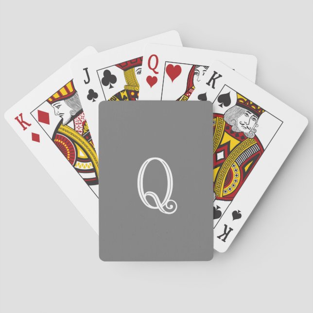 Jeu De Cartes Cartes de lecture monogrammes - Lettre "Q" (dos)
