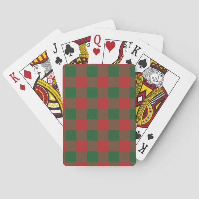Jeu De Cartes Cartes de lecture Red & Green Plaid (dos)