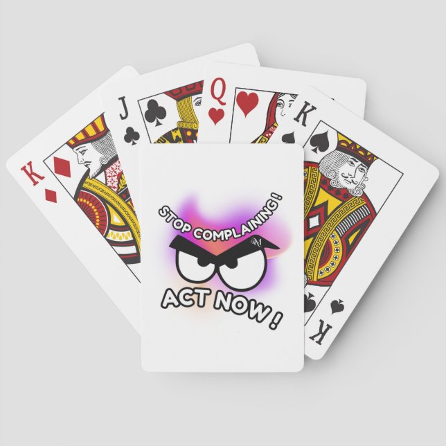 Jeu De Cartes Cartes de Poker : Agir maintenant (blanc) (dos)