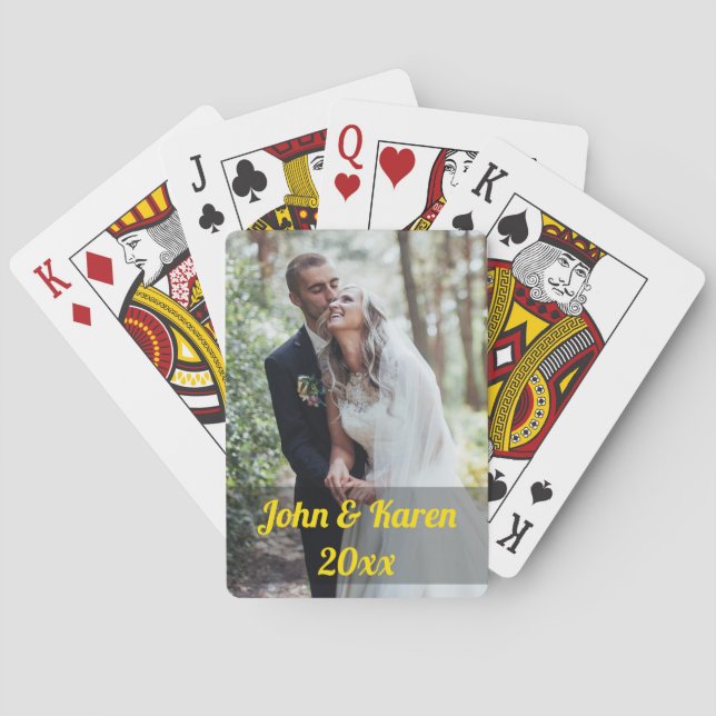 Jeu De Cartes Cartes de Poker - Personnalisables - Photo Mariage (dos)