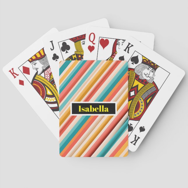 Jeu De Cartes Cartes de Poker Personnalisées Retro | Coloré (dos)