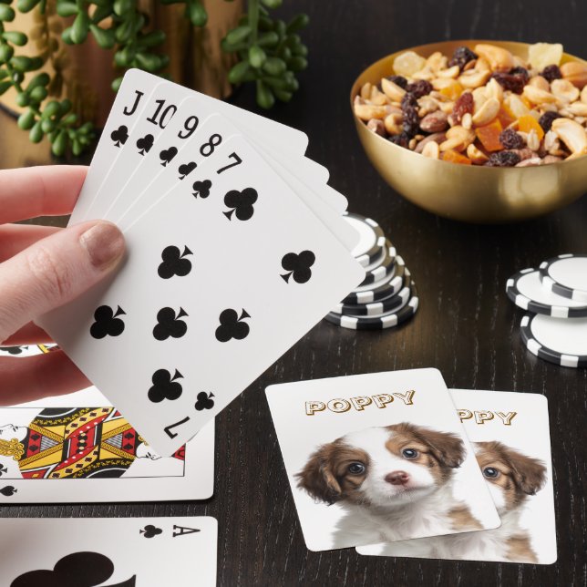 Jeu De Cartes Cartes de poker photo et nom de chien personnalisé (In Situ)