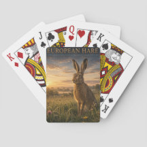 Cartes de poker Prairie de lièvre européen ANIMALS