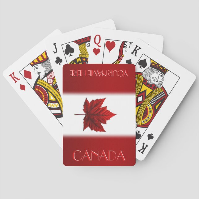 Jeu De Cartes Cartes de souvenir du drapeau du Canada (dos)