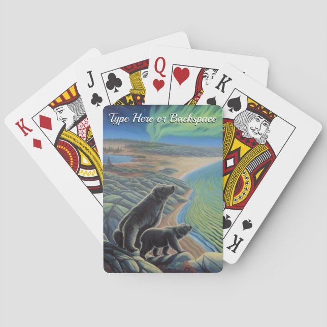 Jeu De Cartes Cartes d'ours polaires personnalisées Mère Ours Jo (dos)