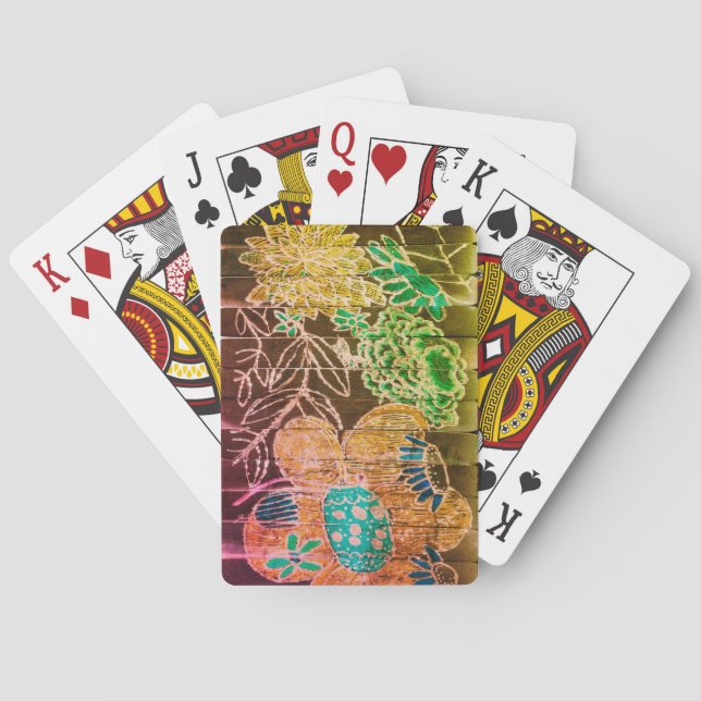 Jeu De Cartes cartes florales (dos)