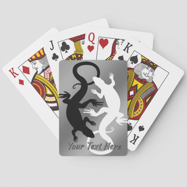 Jeu De Cartes Cartes Lizard Cartes personnalisées Reptile Art Jo (dos)