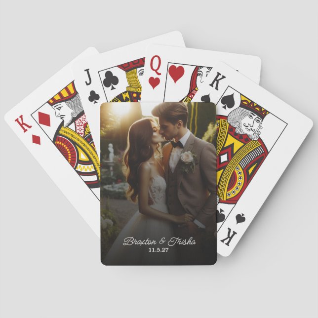 Jeu De Cartes Cartes personnalisées de jeu photo mariage (dos)