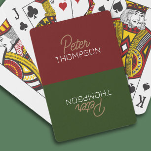 Jeu De Cartes Cartes semi-rouges demi-vertes avec nom
