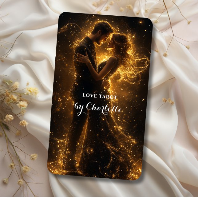 Jeu De Cartes Cartes Tarot Personnalisées - Tarot Amour (Personalized Love Tarot Cards - Embrace of Gold Edition - with your name, text or message. 
)