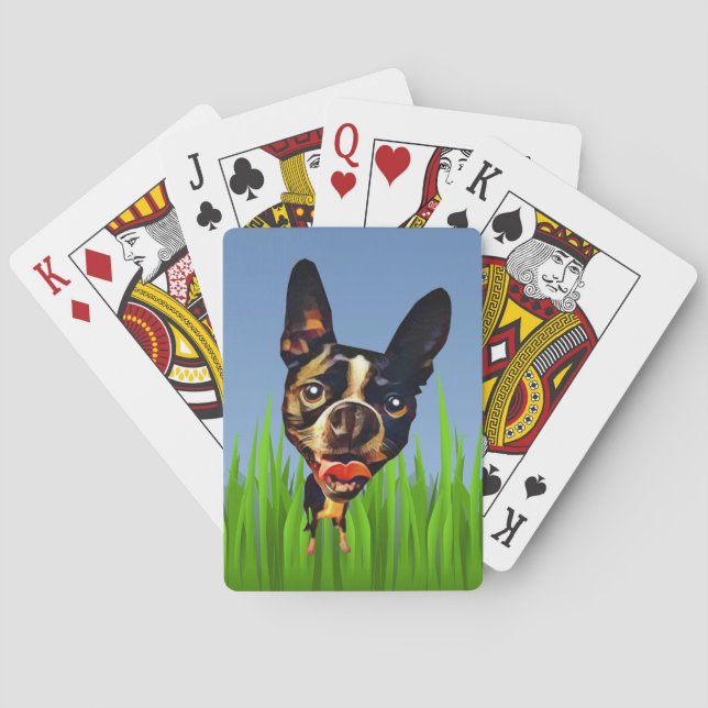 Jeu De Cartes Carton amusant Boston Terrier Deck de cartes (dos)