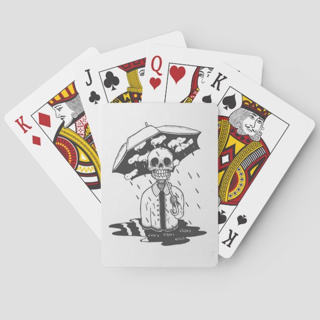 Jeu De Cartes Carton de carte d'art crâne (dos)