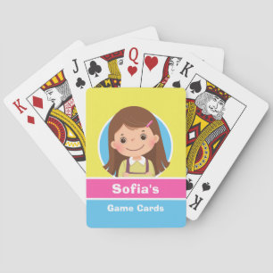 Jeu De Cartes Cartoon Enfant cheveux longs Personnalisé