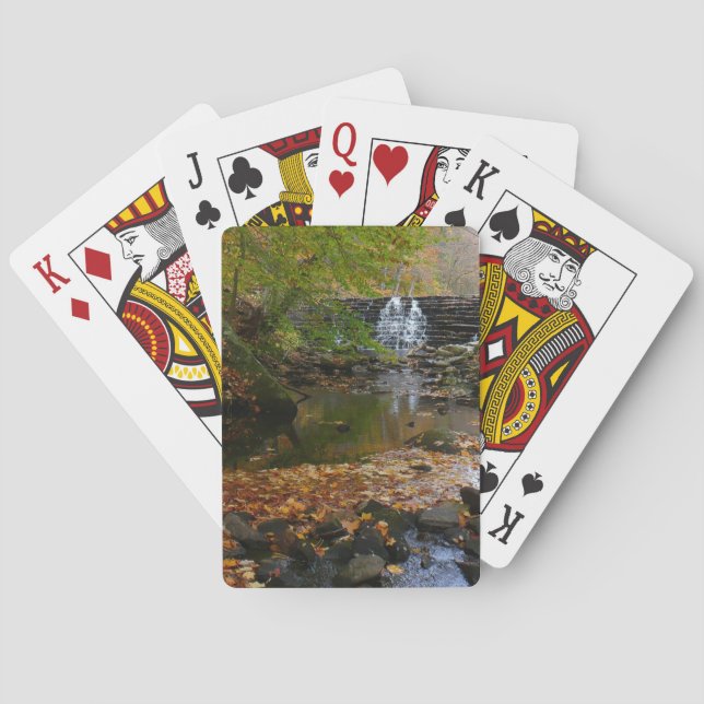 Jeu De Cartes Cascade automnale et Creek Pennsylvania Nature (dos)