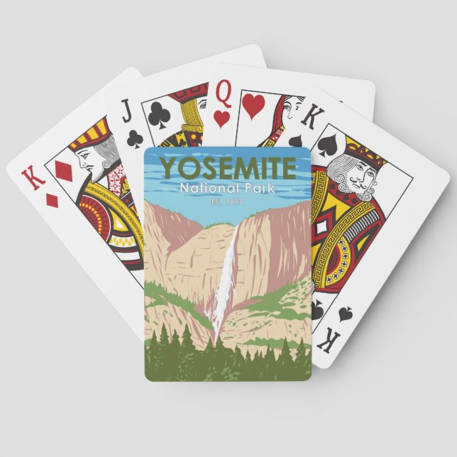 Jeu De Cartes Cascade de Yosemite National Park California (dos)