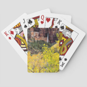 Jeu De Cartes Cascade éphémère jaillissant d'une fente dans la f