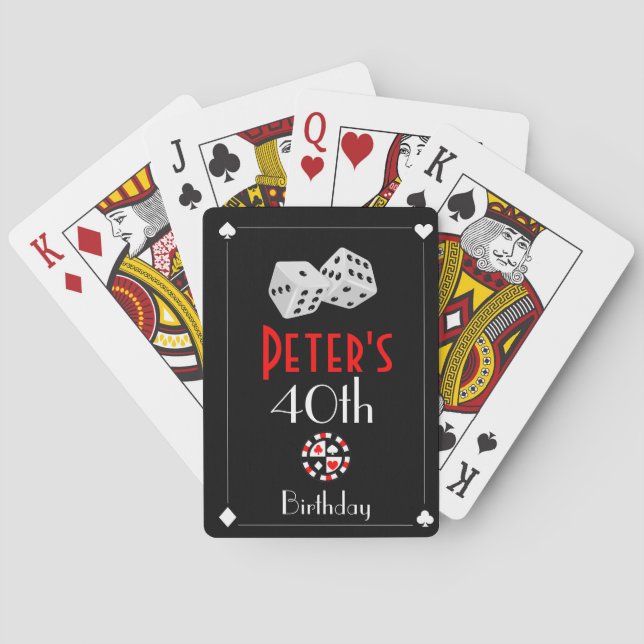 Jeu De Cartes Casino Anniversaire Fête Faveurs (dos)