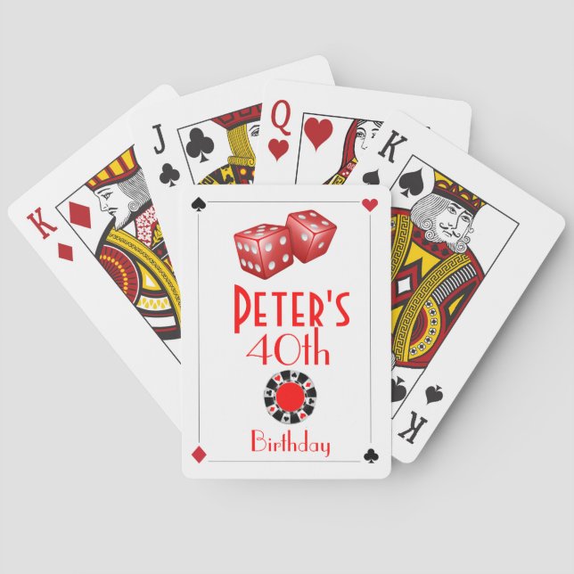 Jeu De Cartes Casino Anniversaire Fête Faveurs Jouer Cartes (dos)