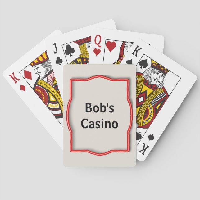 Jeu De Cartes Casino nommé fait sur commande (dos)