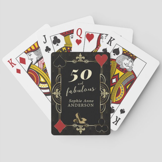 Jeu De Cartes Casino Vegas Poker 50 et fabuleux fête d'anniversa (dos)