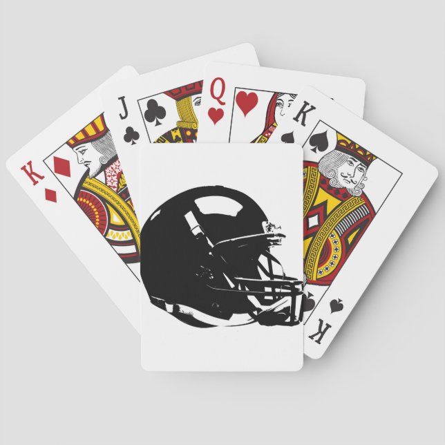 Jeu De Cartes Casque noir blanc Pop Art Football (dos)