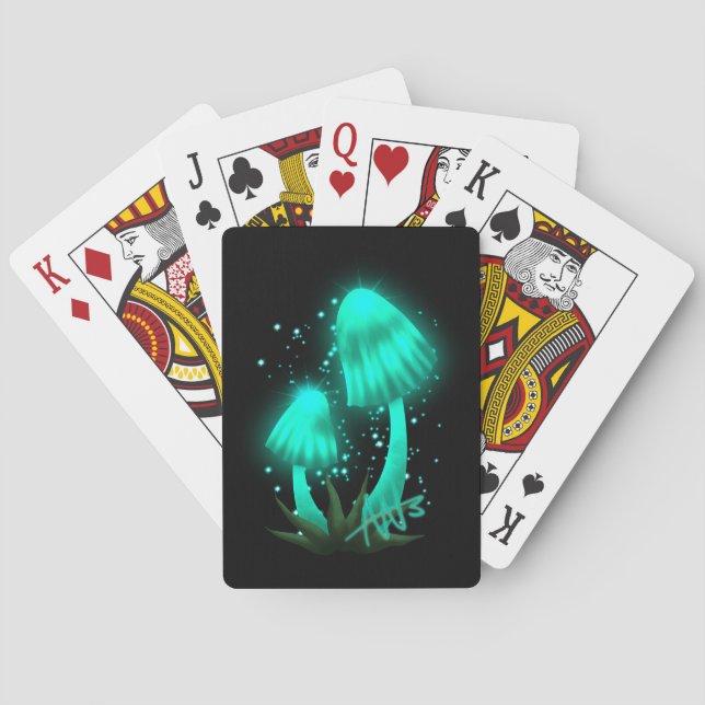 Jeu De Cartes Casquette de Pixie psychédélique de Cyan brillant (dos)